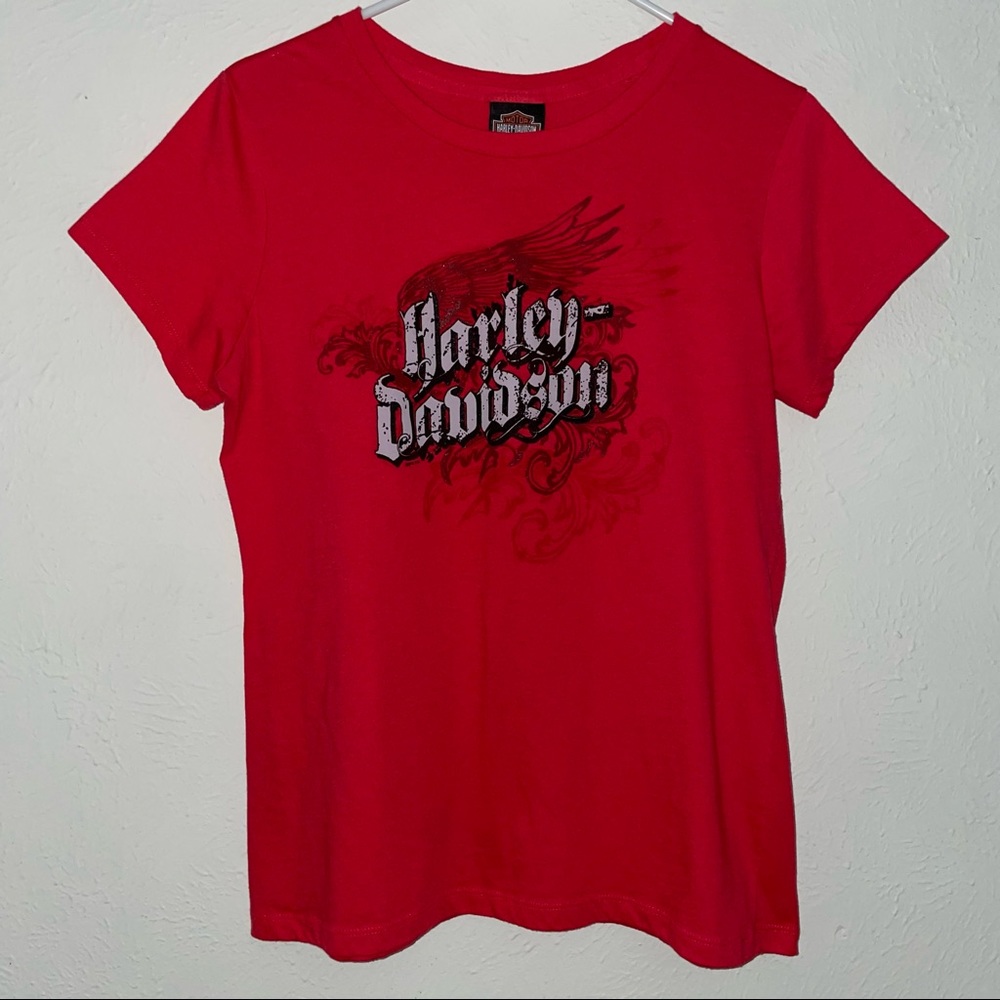 Harley Davison XL tee shirt red black grey wing graphic Buckeye, Dayton, OH